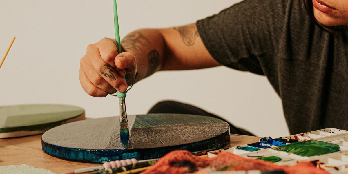 A creative professional focused on their work, leveraging new tools for design and visualization.
