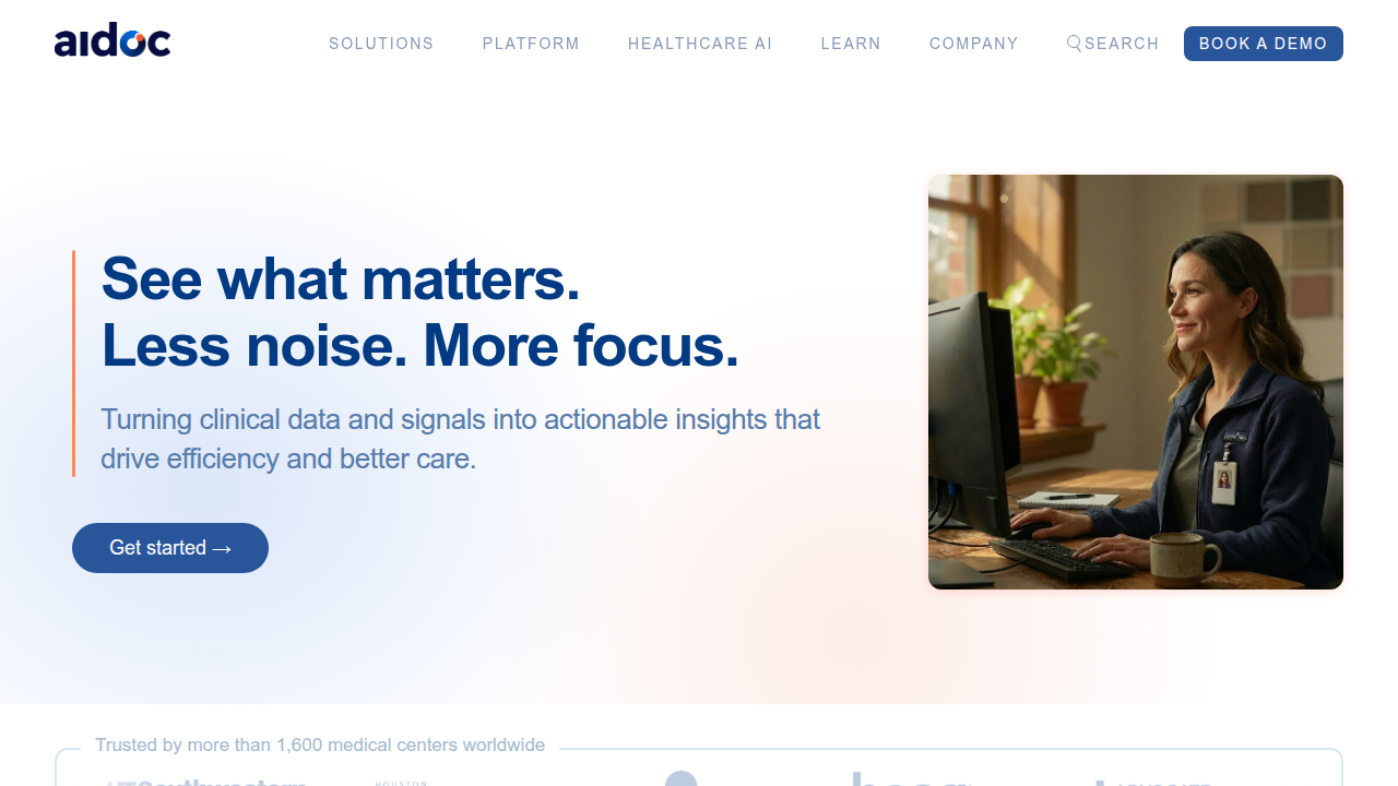 Aidoc specializes in AI-powered medical imaging solutions, offering tools that rapidly identify and flag urgent cases for clinicians.