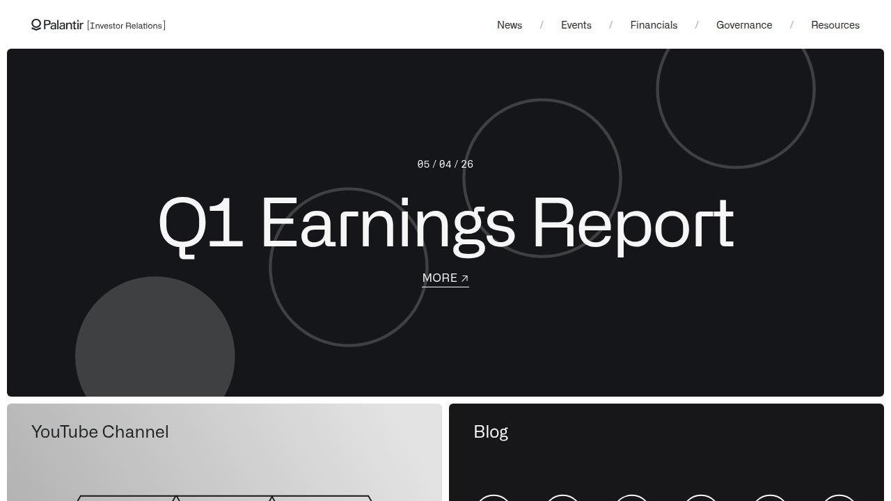An overview of Palantir's financial performance and investor information, highlighting key business updates.
