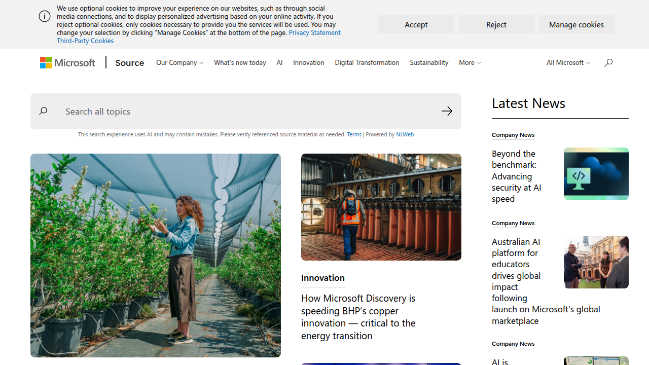 Microsoft Source offers examples of well-curated content, such as insights into 7 AI trends to watch in 2026.