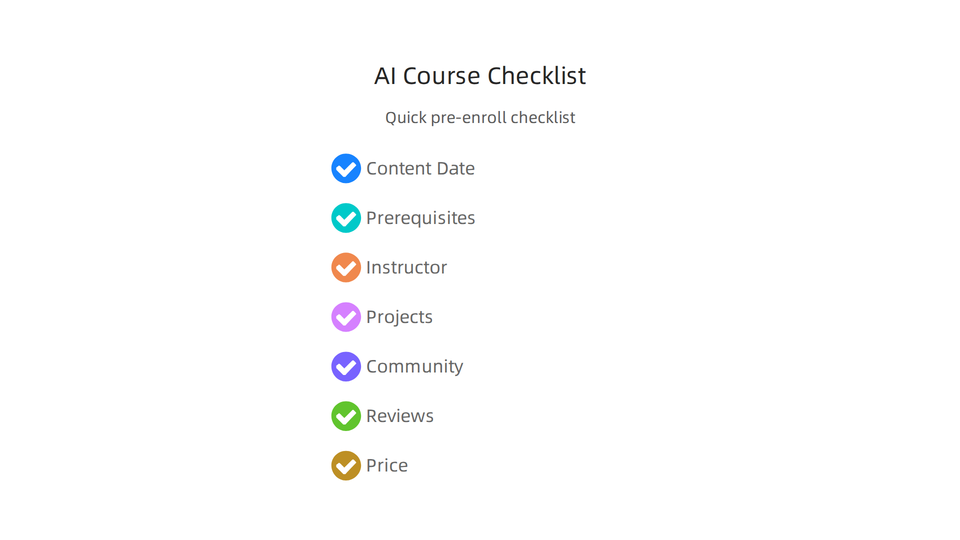 An essential checklist for evaluating AI courses and distinguishing quality from hype.
