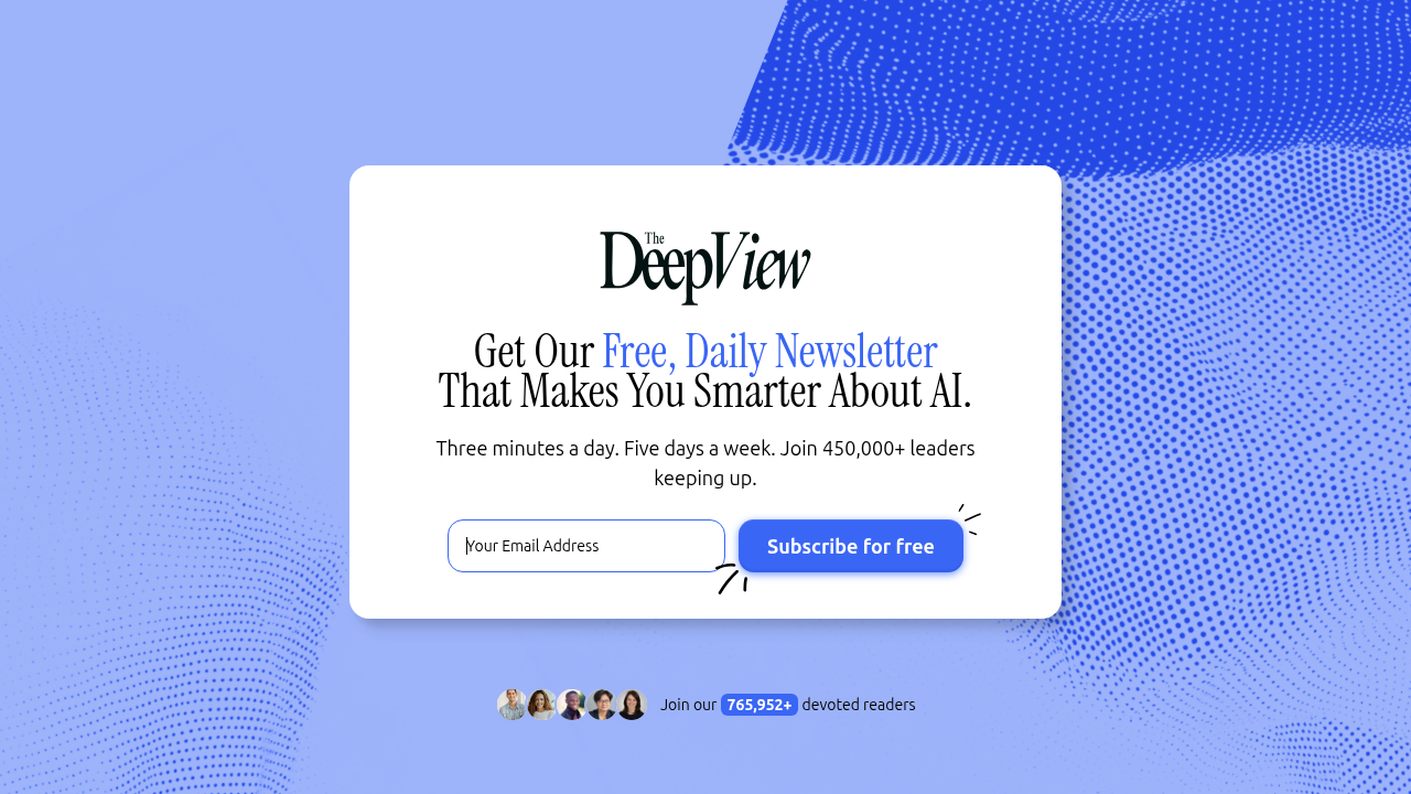 Screenshot of The AI Newsletter Worth Reading homepage, offering daily AI updates to stay informed.