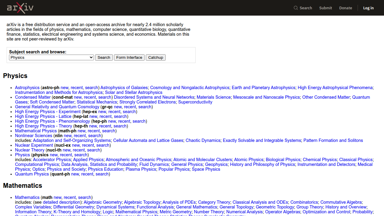 Browse arXiv for pre-print scientific articles and new research papers in AI and other fields.