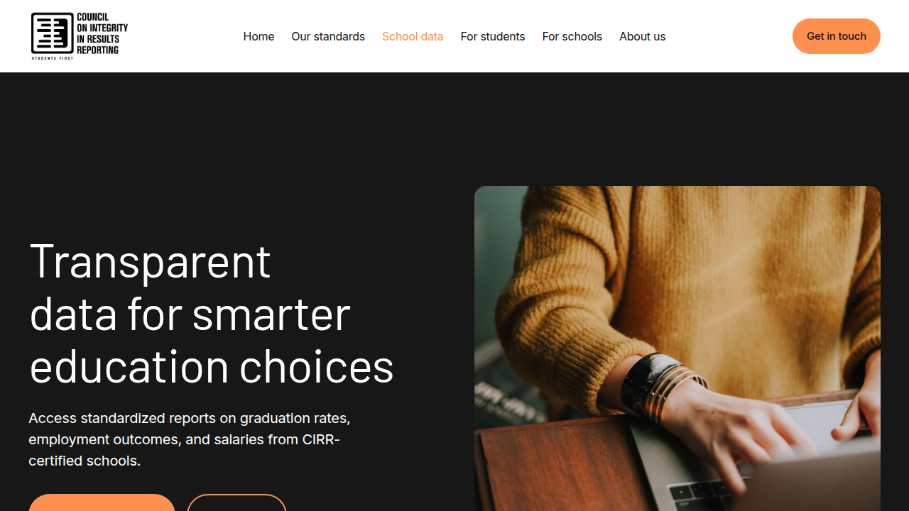 The CIRR Reports website, offering verified bootcamp outcome data.